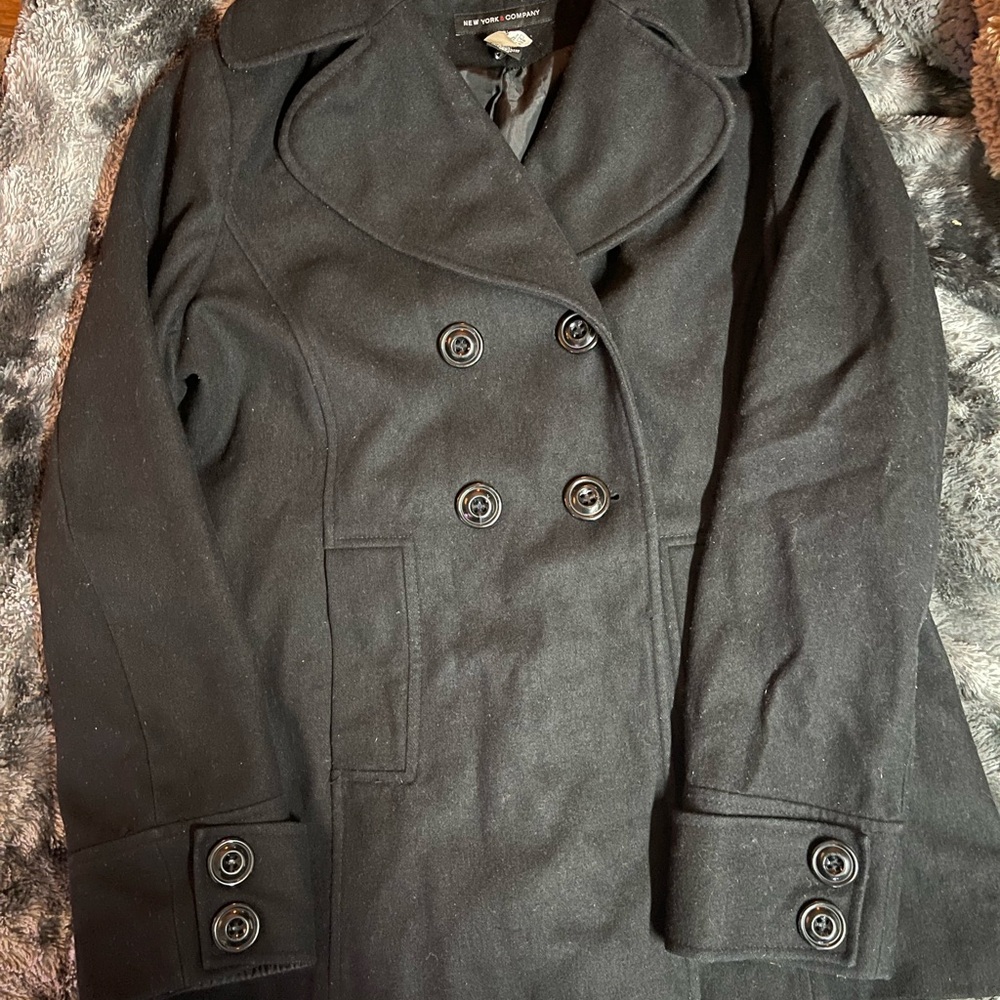 High Quality NY & CO Black Double-Breasted Women's Coat
